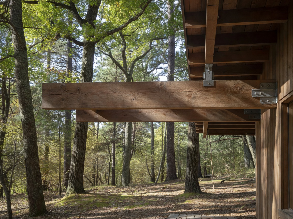 Tilia cantilevered timber cabin tucked among high beech forest